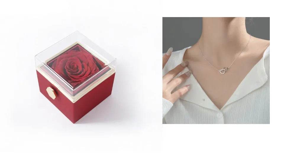 Fashion Acrylic Rotating Valentine Rose Jewelry gift Box - EX-STOCK Canada