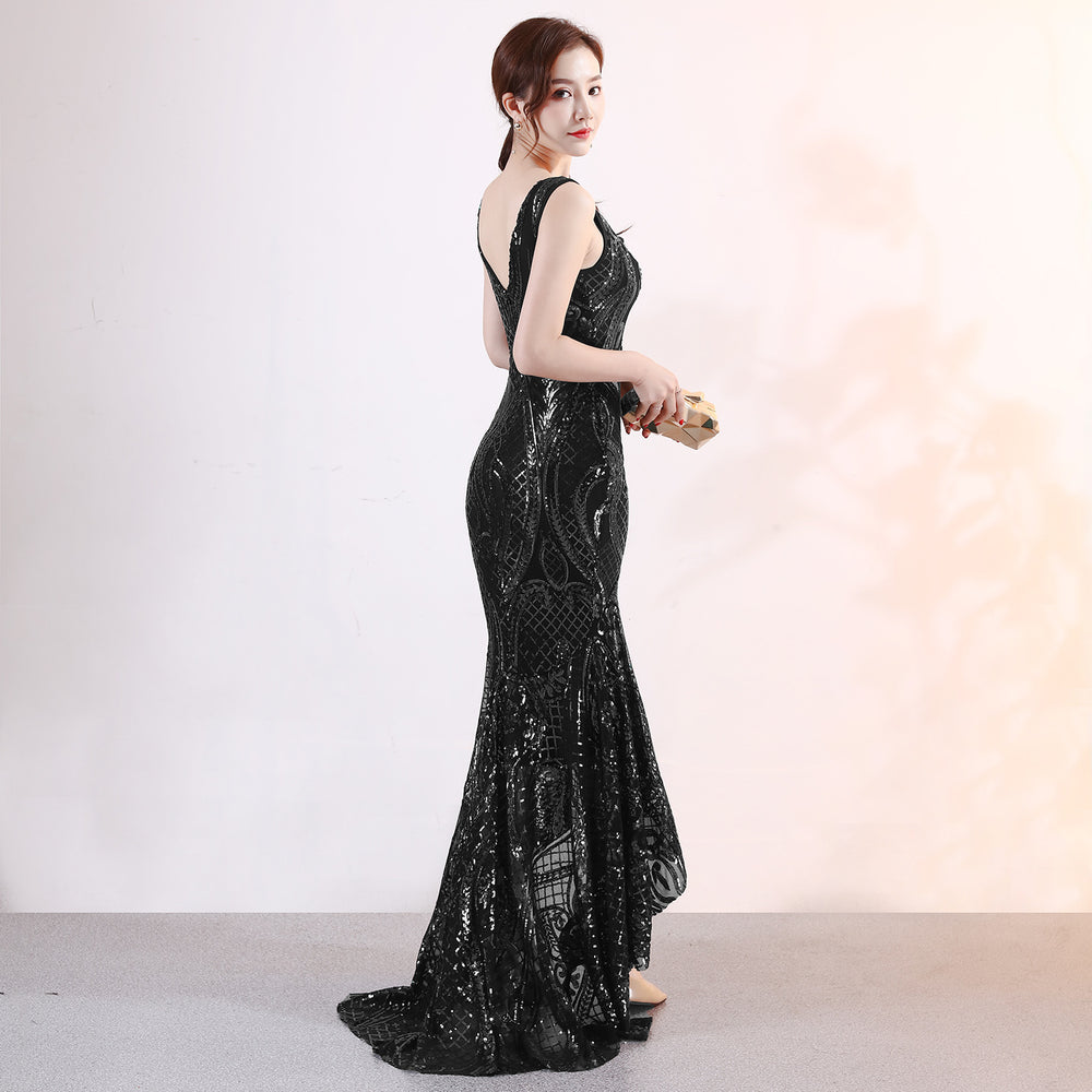 Evening Female V-neck Sexy Night Show Ladies Party Dinner Dress Host EX-STOCK Canada