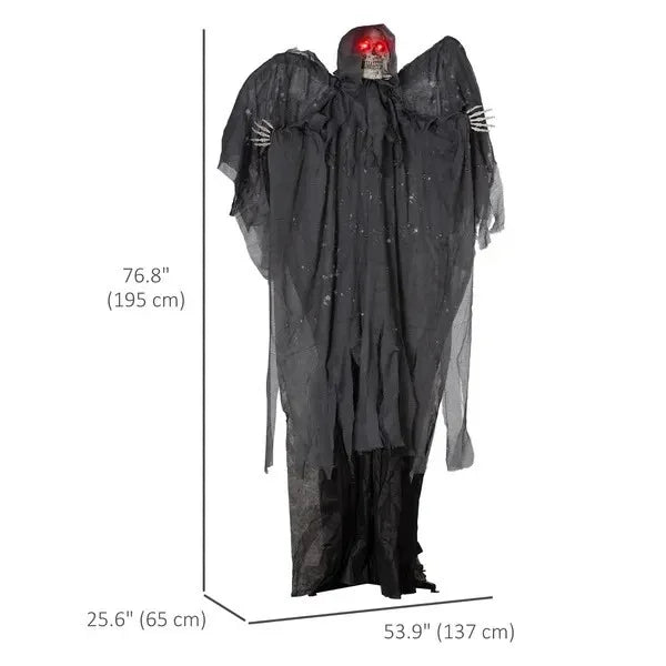 6.4 Life Size Winged Grim Reaper Outdoor Halloween Decoration Animatronic, Animated Prop WLight Up Eyes EX-STOCK Canada