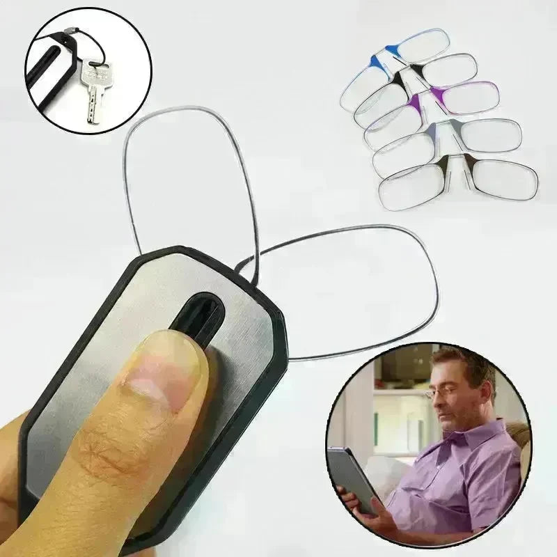 Mini Nose Clip On Portable Reading Glasses Men For Women Rimless Portable Magnifying Presbyopic Glasses Eyewear Ladies - EX-STOCK CANADA