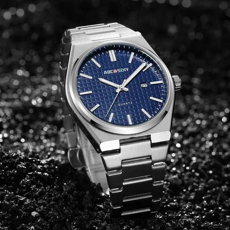 New Watch Men's Fashion Steel Belt Quartz Watch Waterproof Luminous Watch - EX-STOCK Canada