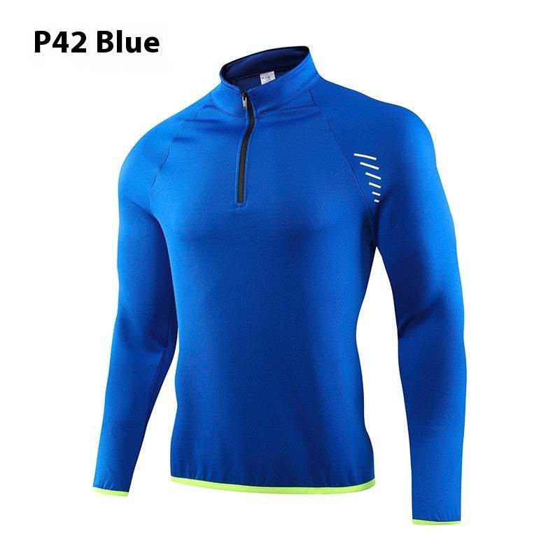 Half Zipper Long Sleeve Workout Top Outdoor Running Quick-drying Gym Shirt - EX-STOCK Canada