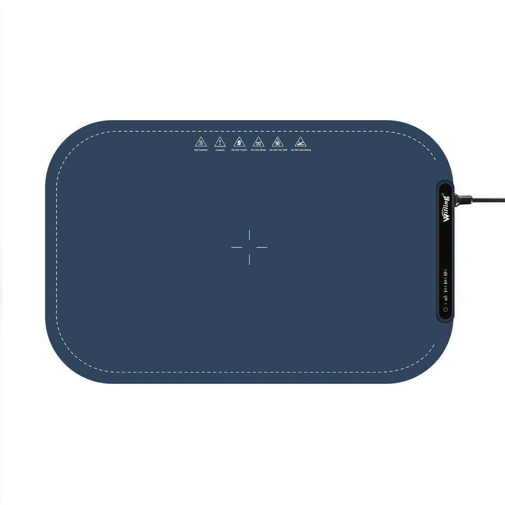 Tapis de Chauffage Alimentaire 250W avec 3 Réglages de Température - Chauffe-Aliments Domestique Portable pour Acier Inoxydable, Céramique, Verre, Émaux - Bleu MarineEX-STOCK Canada