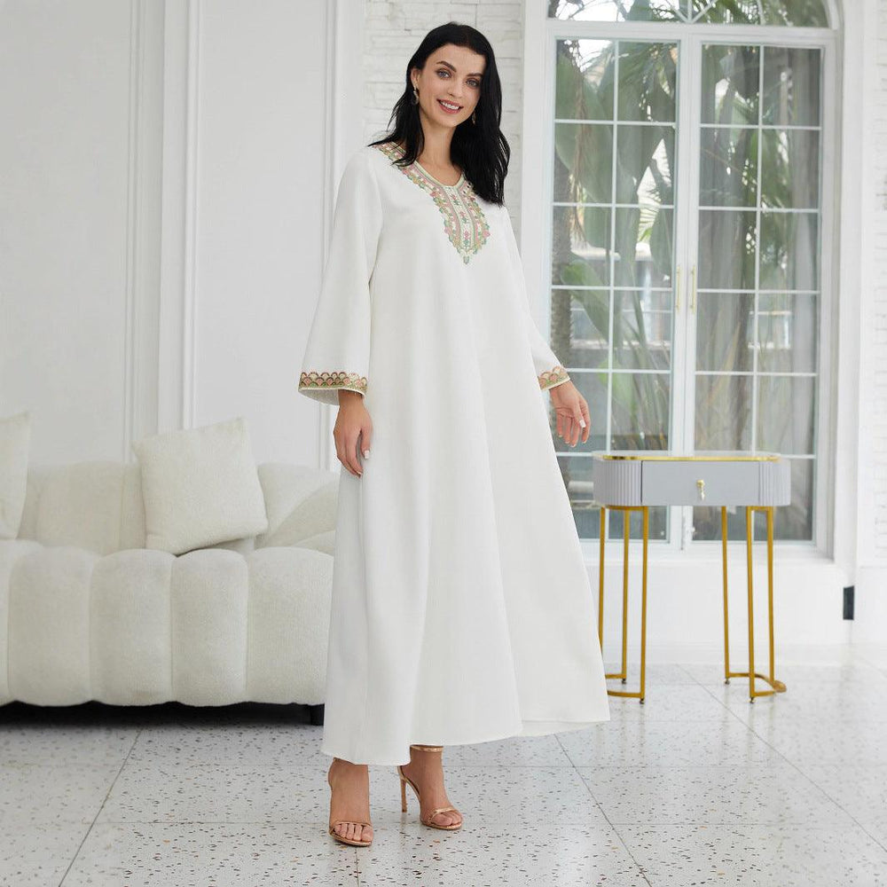 Muslim Women's Wear Fashion Stitching Lace Abaiya Robe - EX-STOCK Canada