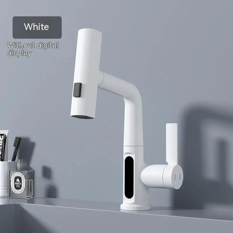 Intelligent Digital Display Faucet Pull-out Basin Faucet Temperature Digital Display Rotation EX-STOCK Canada