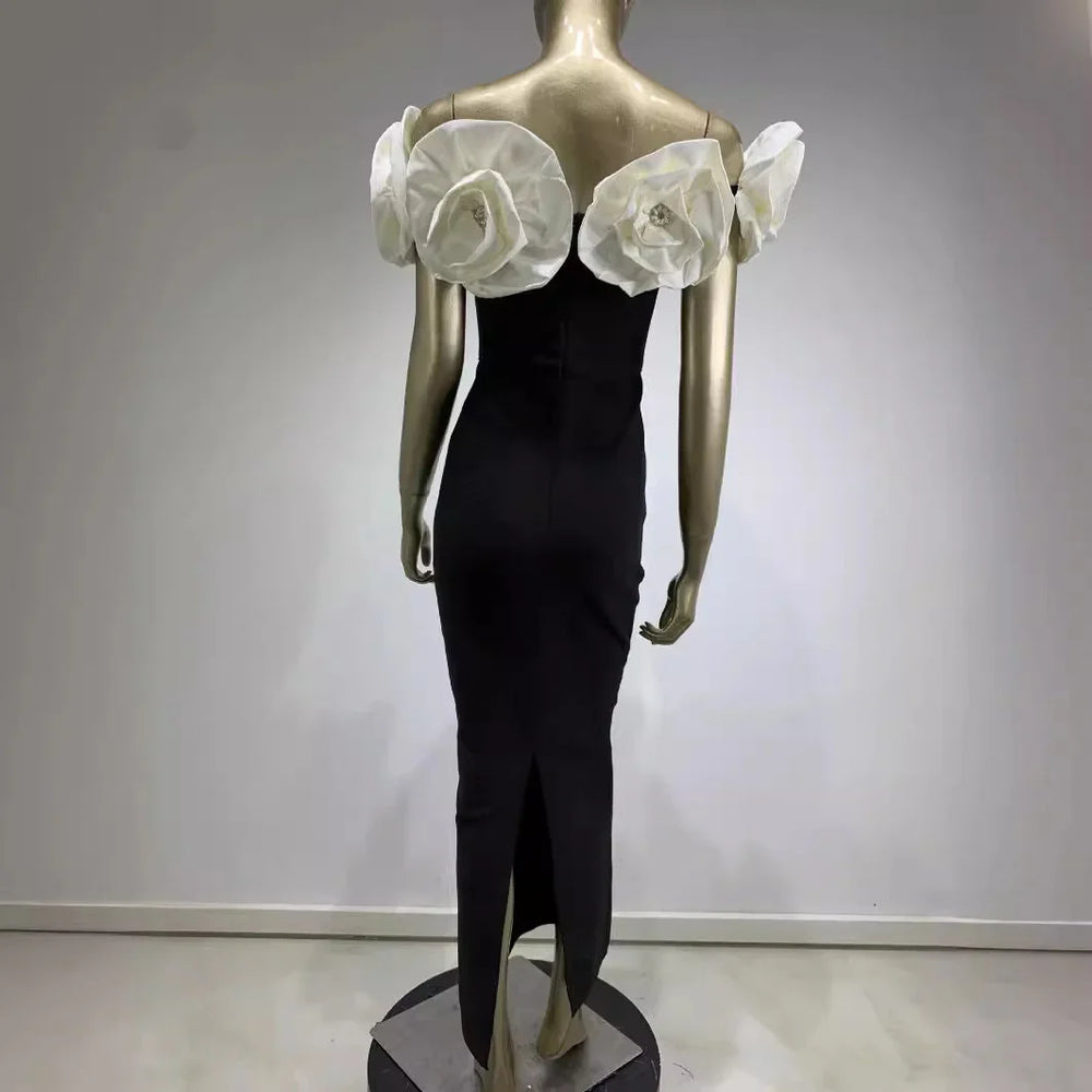 Women's Bandage White Large Flower Dress EX-STOCK Canada