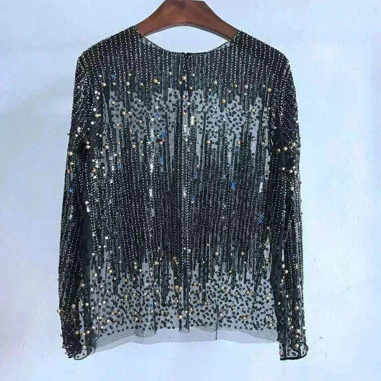 Fashion Bottoming Sequined evening Top blouse For Women - EX-STOCK Canada