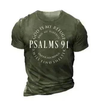 Fashion Casual Round Neck Short Sleeves Letters 3D Printed Men's T-shirt - EX-STOCK Canada