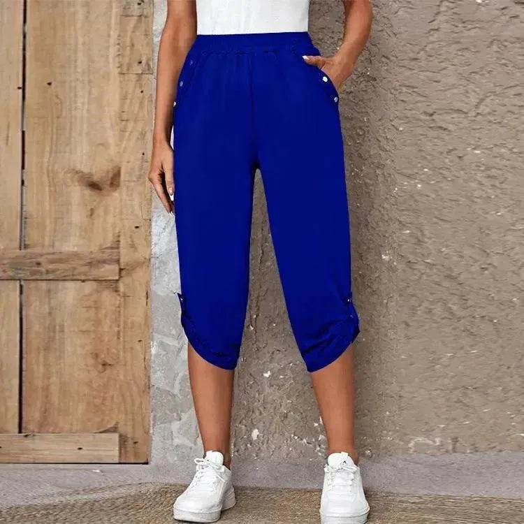 Fashion Cropped Trousers With An Elasticated Waist Women - EX-STOCK Canada