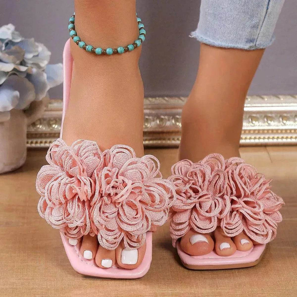 Fashion Flower Flat Slippers For Women - EX-STOCK Canada