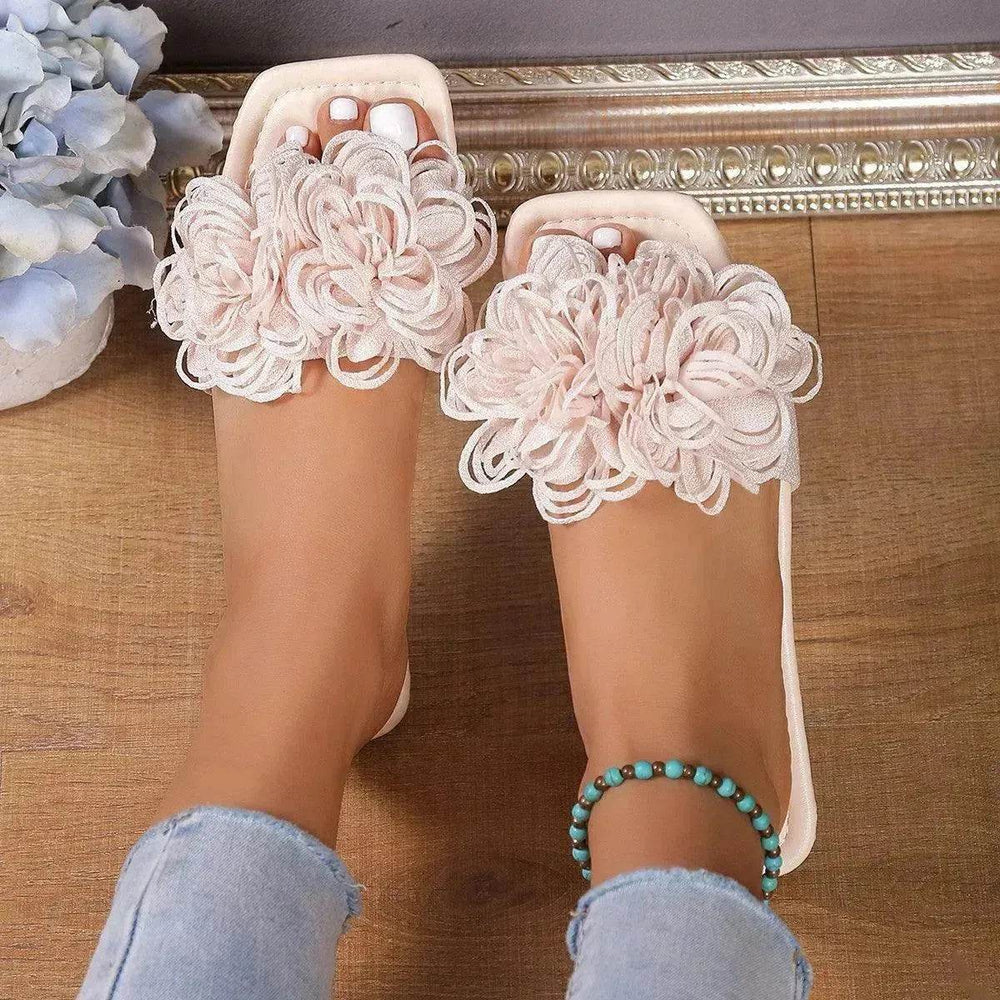 Fashion Flower Flat Slippers For Women - EX-STOCK Canada
