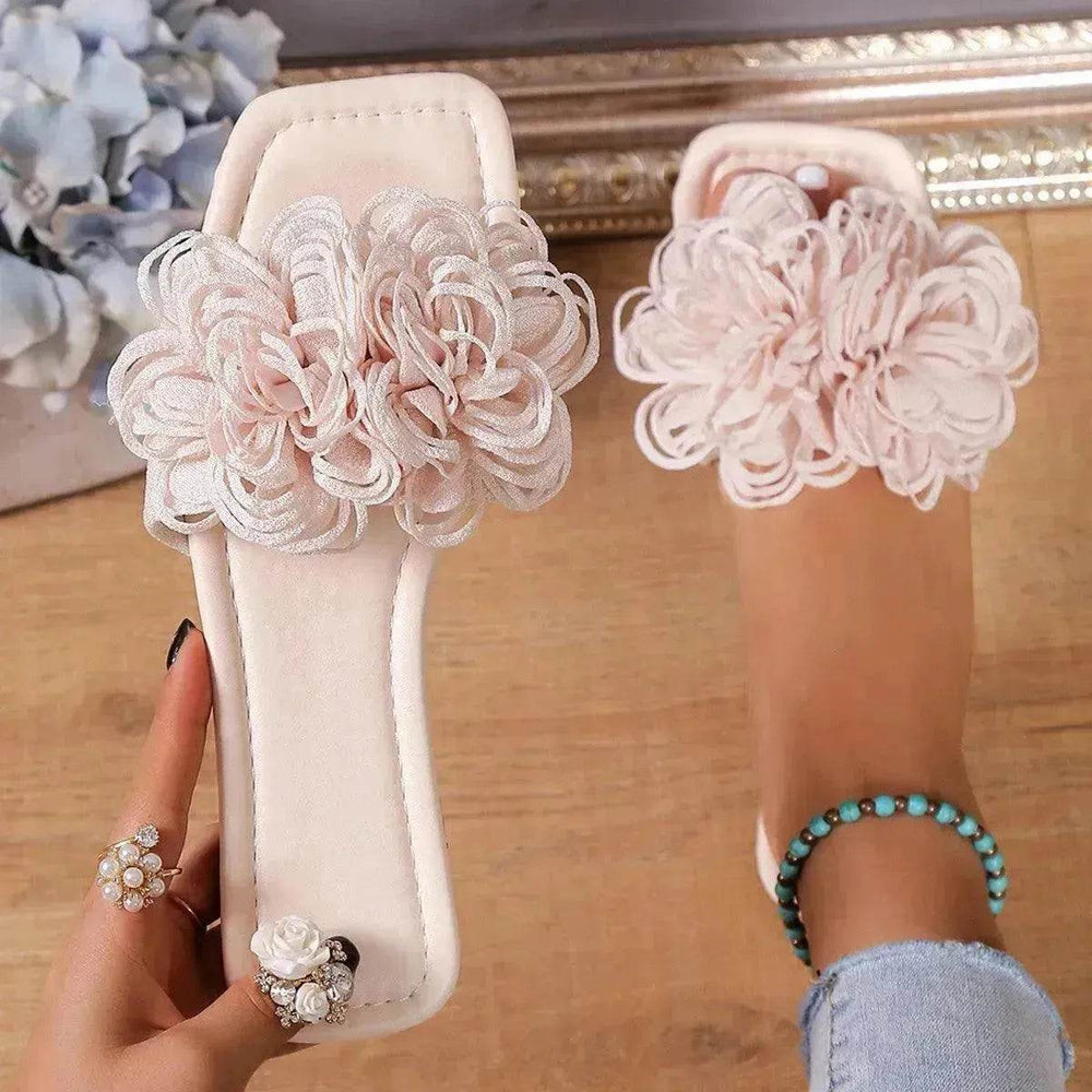 Fashion Flower Flat Slippers For Women - EX-STOCK Canada