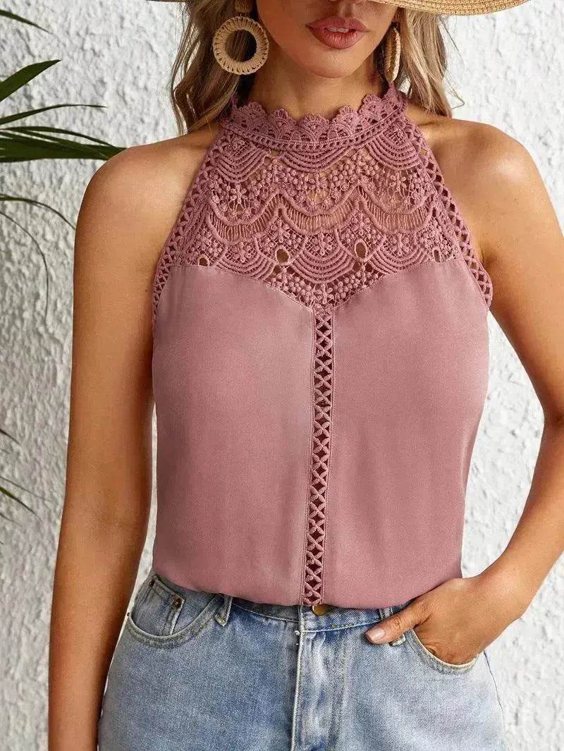 Fashion Hollowed-out Lace Gas Vest Top For Women - EX-STOCK Canada