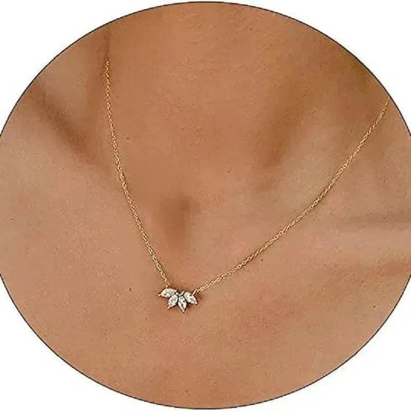 Fashion Jewelry Minimalist Shining Flower Petal Necklace For Women Girls Lotus Flower Pendant Necklace Female Party Anniversary Jewelry Gift - EX-STOCK Canada