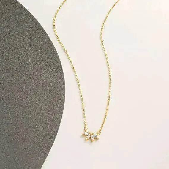 Fashion Jewelry Minimalist Shining Flower Petal Necklace For Women Girls Lotus Flower Pendant Necklace Female Party Anniversary Jewelry Gift - EX-STOCK Canada