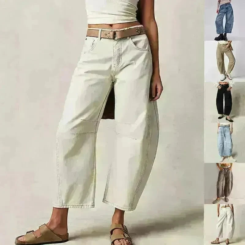 Fashion Loose Wide-leg Pants Summer Sports Straight Casual Cotton Trousers Women's Trouser Pant - EX-STOCK CANADA