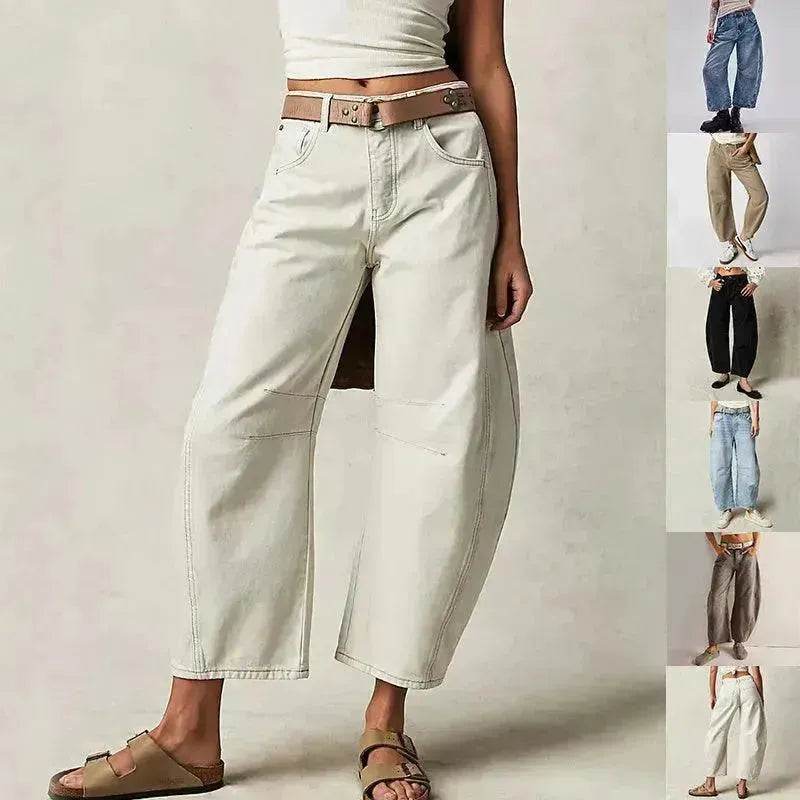 Fashion Loose Wide-leg Pants Summer Sports Straight Casual Cotton Trousers Women's Trouser Pant - EX-STOCK Canada