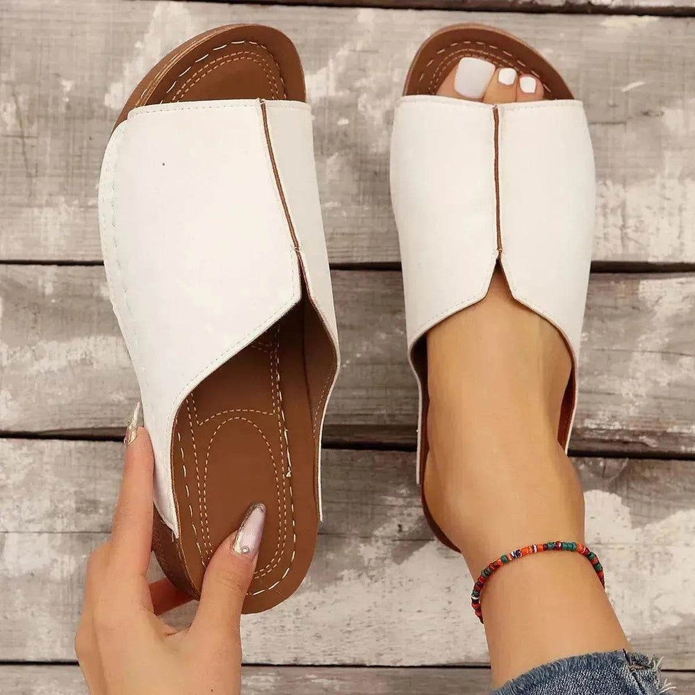 Fashion Solid Wedges Sandals Summer Casual Peep-toe Slippers Outdoor Thick Sole Heightening Slides Shoes Women - EX-STOCK Canada
