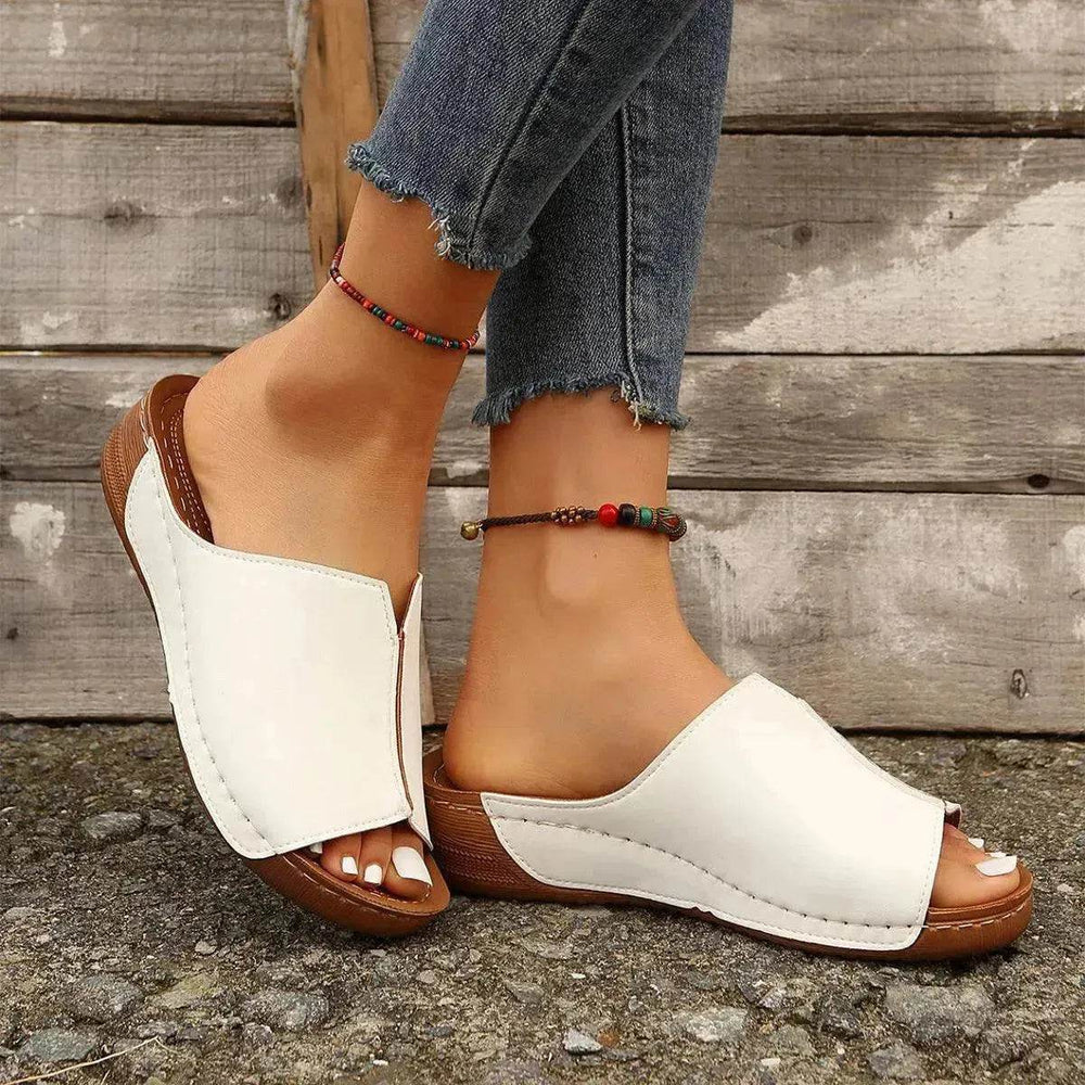 Fashion Solid Wedges Sandals Summer Casual Peep-toe Slippers Outdoor Thick Sole Heightening Slides Shoes Women - EX-STOCK Canada