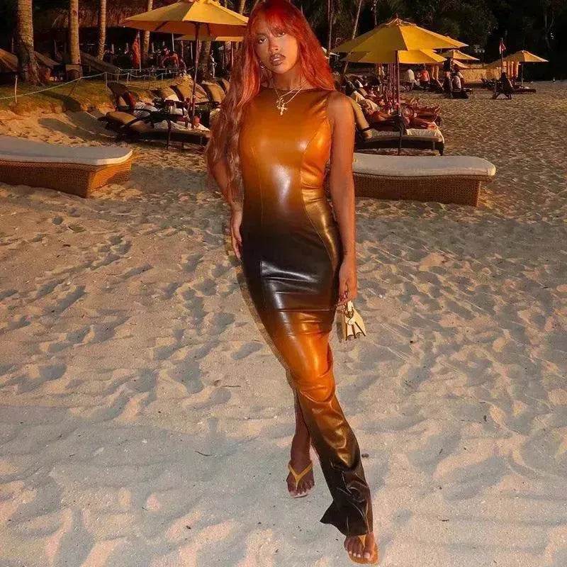 Fashion Trend Multicolor Printed Pullover High Waist Dress - EX-STOCK Canada