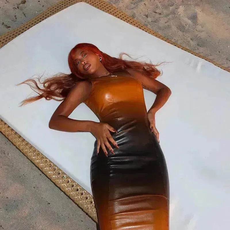 Fashion Trend Multicolor Printed Pullover High Waist Dress - EX-STOCK Canada