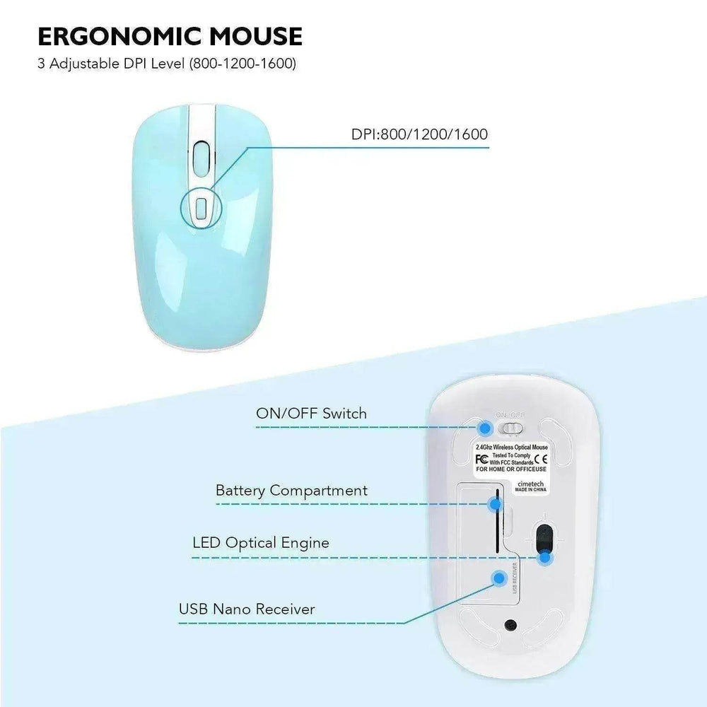 fashion wireless keyboard mouse set 2.4G thin desktop laptop accessories - EX-STOCK Canada