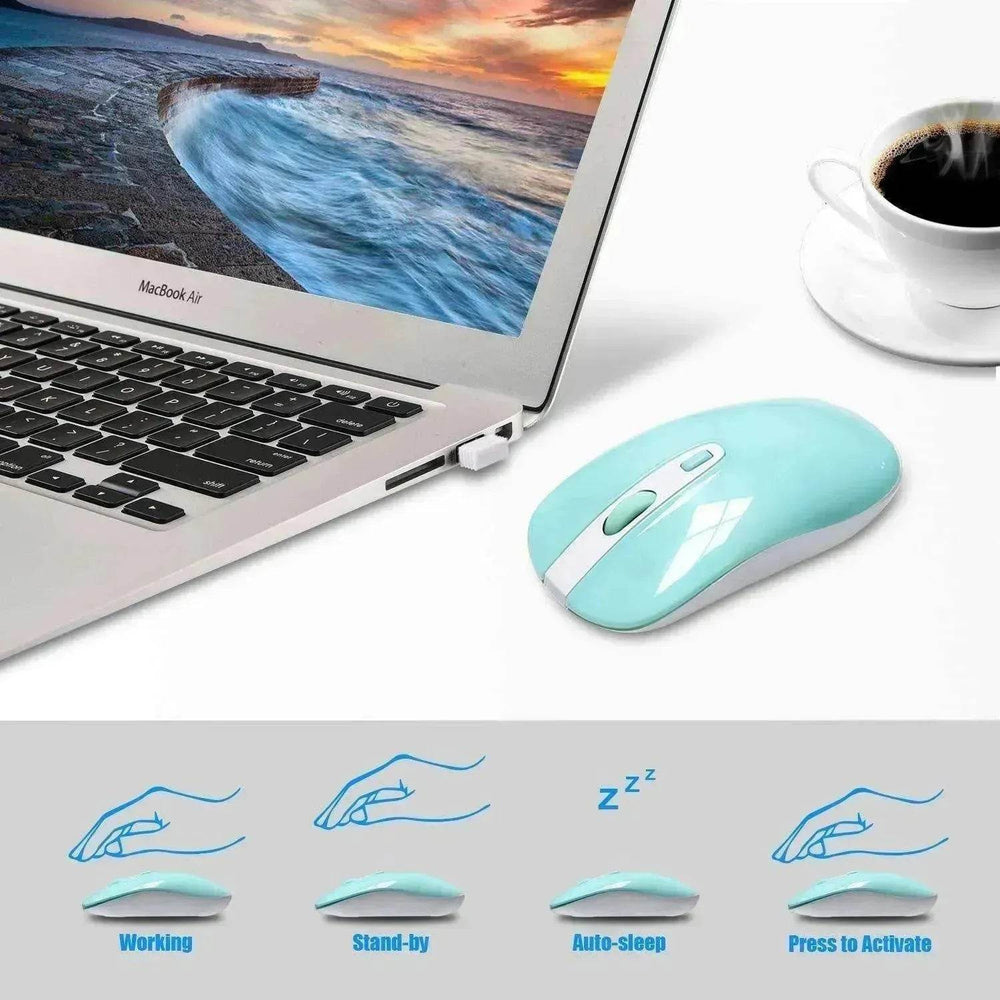 fashion wireless keyboard mouse set 2.4G thin desktop laptop accessories - EX-STOCK Canada