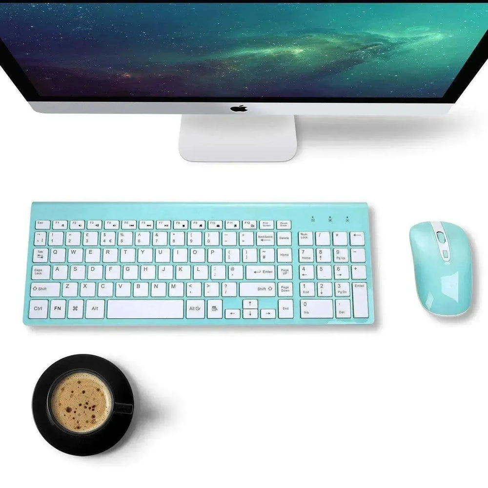 ensemble clavier et souris sans fil à la mode 2,4G accessoires fins pour ordinateur de bureau et portable - EX-STOCK Canada