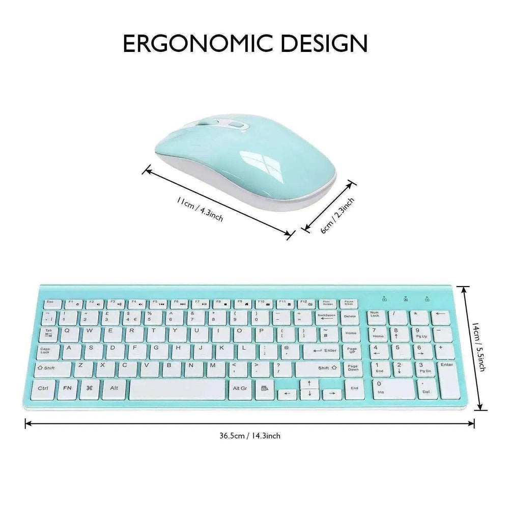 fashion wireless keyboard mouse set 2.4G thin desktop laptop accessories - EX-STOCK Canada