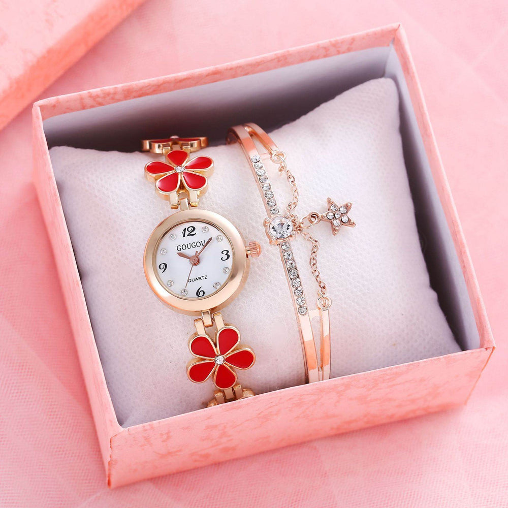 Women's Bracelet Watch Flower Disk Two-piece Bracelet Set - EX-STOCK Canada