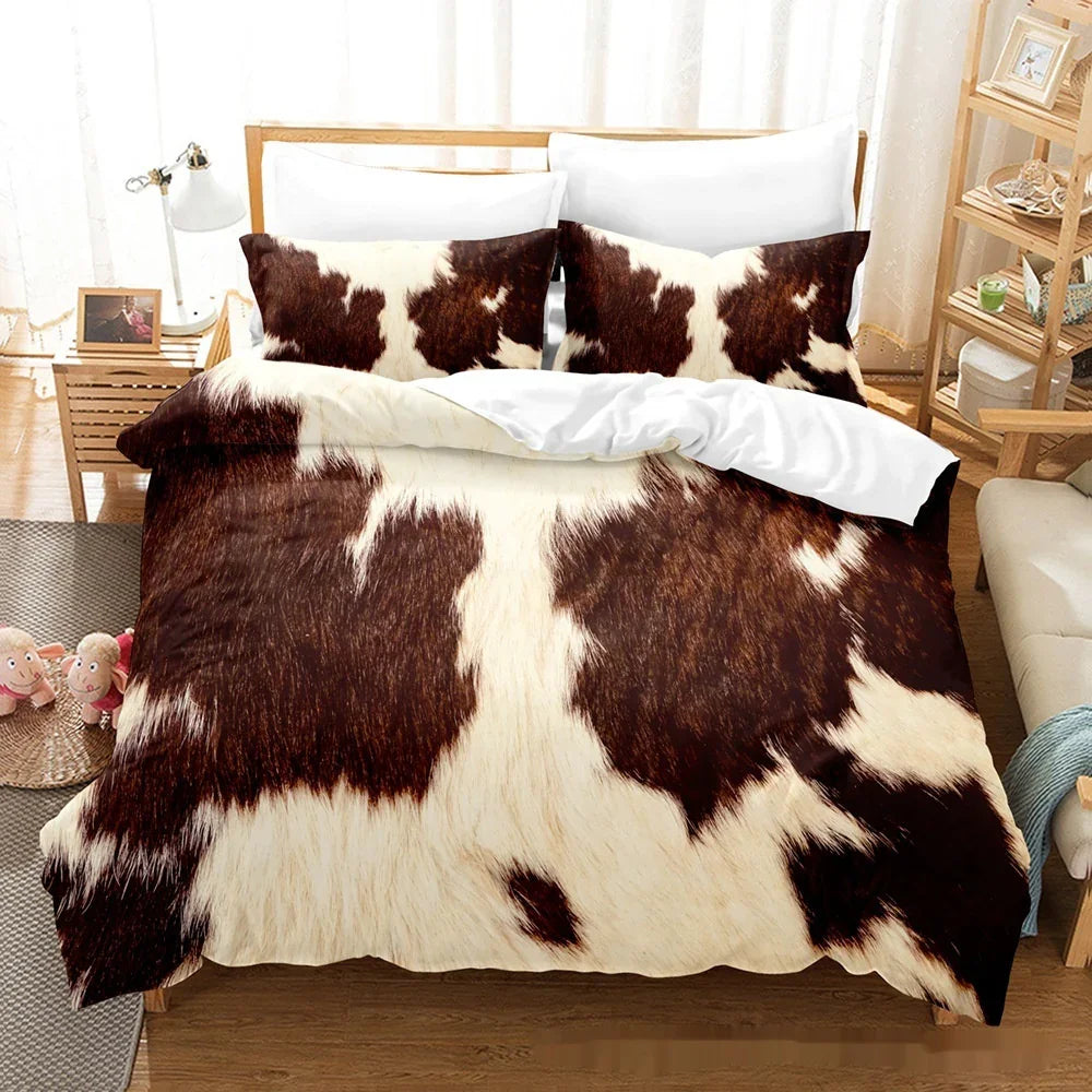 Printed Home Textile Animal Fur Grain Duvet Cover Pillowcase Three-piece Set EX-STOCK Canada