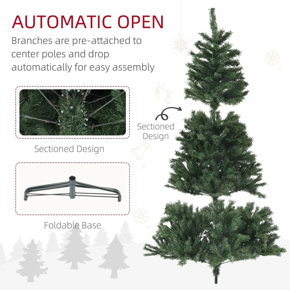 6ft Artificial Christmas Trees With Auto Open And Steel Base, Green EX-STOCK Canada