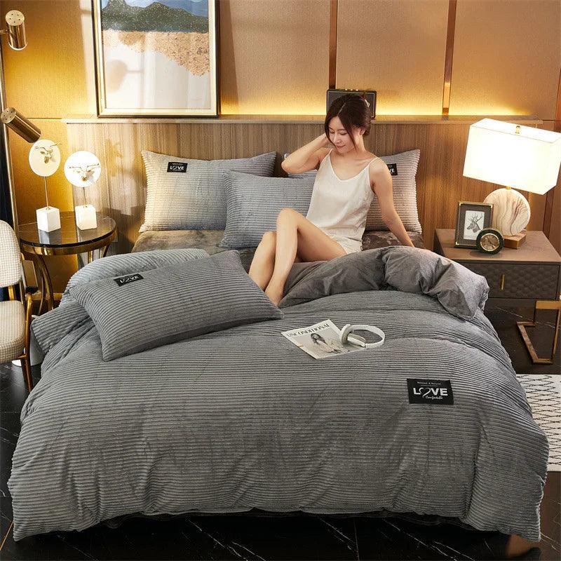 Housse de couette en velours double face en flanelle pour l'hiverEX-STOCK Canada
