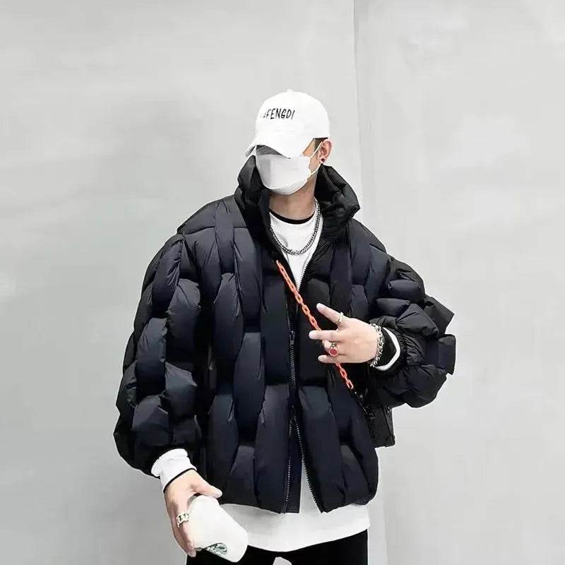 Men's Winter Cotton Thick Warm Puffer Jacket Street Hip pop style - EX-STOCK Canada