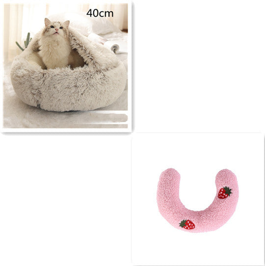 2 In 1 Dog And Cat Bed Pet Winter Bed Round Plush Warm Bed House Soft Long Plush Pets Bed Pet Products EX-STOCK Canada