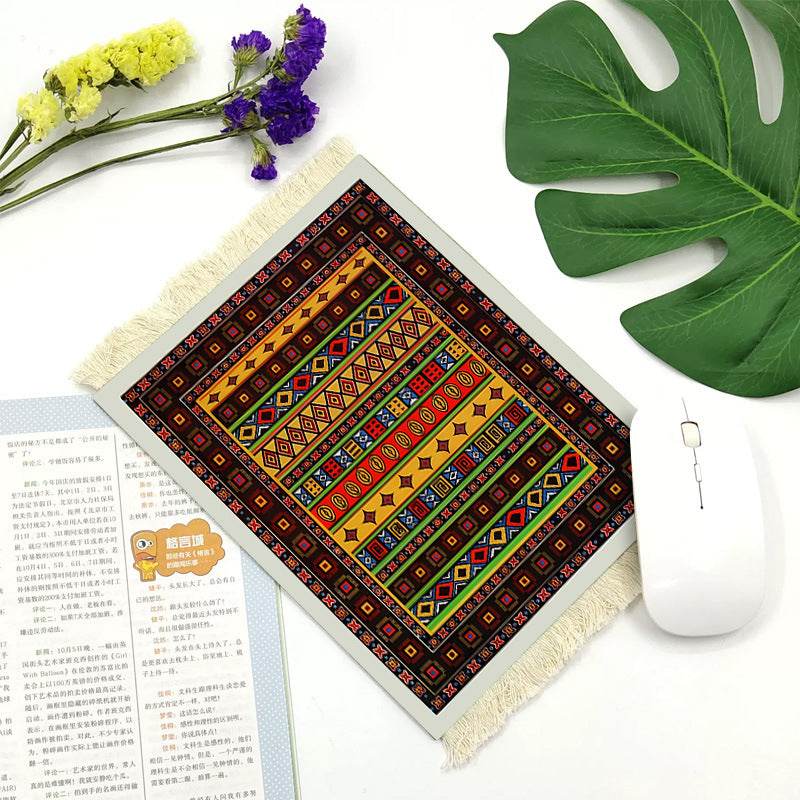 Office mouse pad, Suede fringe mouse pad Hot rubber Bohemian style - EX-STOCK Canada