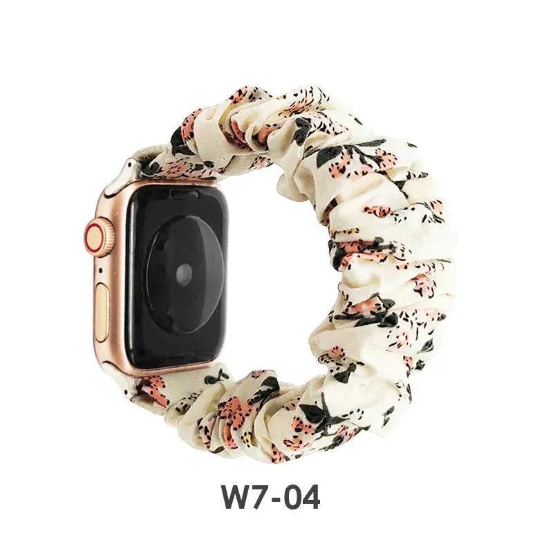 Women Replaceable Sew Floral Elastic Hair Band Strap Wristband for iwatch - EX-STOCK Canada