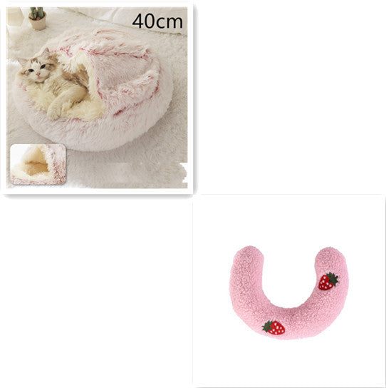 2 In 1 Dog And Cat Bed Pet Winter Bed Round Plush Warm Bed House Soft Long Plush Pets Bed Pet Products EX-STOCK Canada