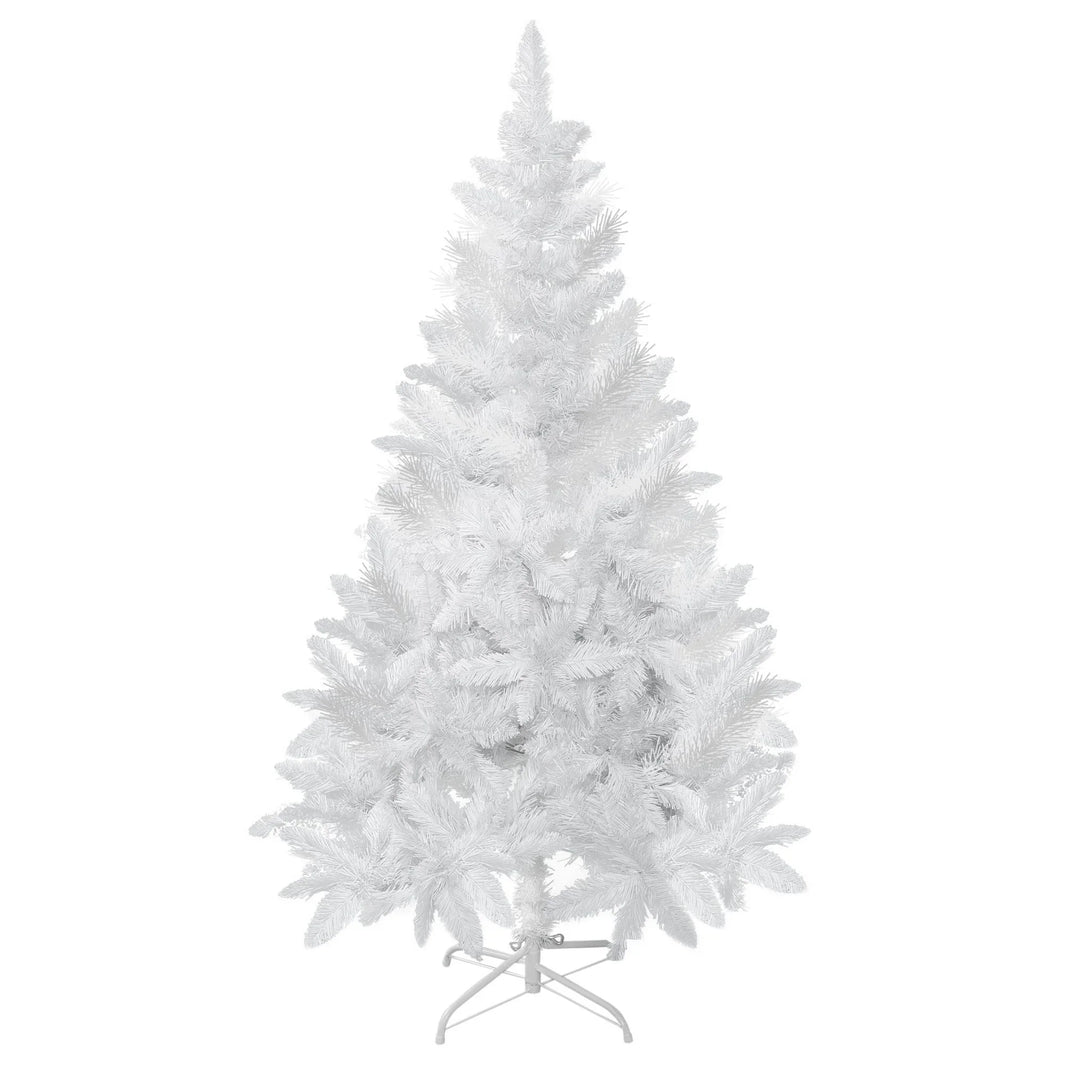 5ft Artificial Christmas Tree With Pine Realistic Branches, Auto Open, For Indoor Decoration, White EX-STOCK Canada