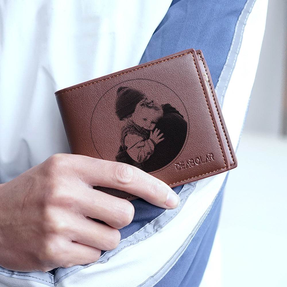 Custom Men's leather Wallet Zipper Valentine's Day gift Personalized Men's Wallet - EX-STOCK Canada