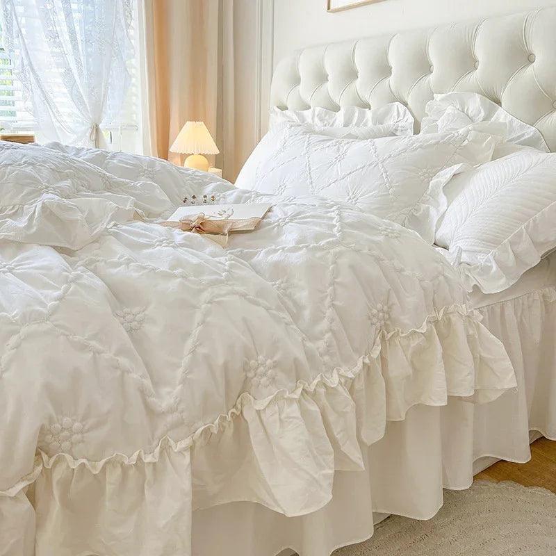Washed Cotton Four-piece Set Girlish Heart Duvet Cover EX-STOCK Canada