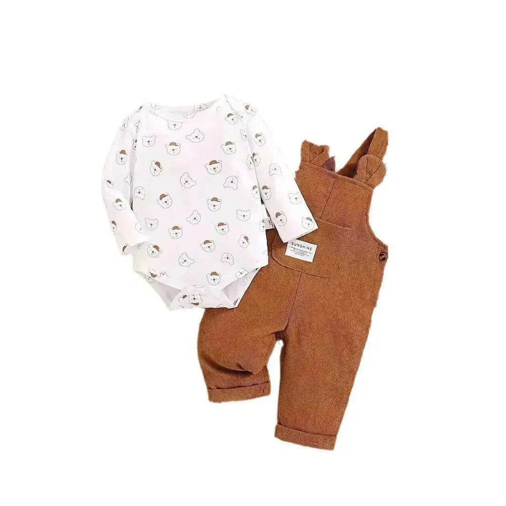 Cute Baby Bear Printed Romper Overalls Suit for baby girl - EX-STOCK Canada