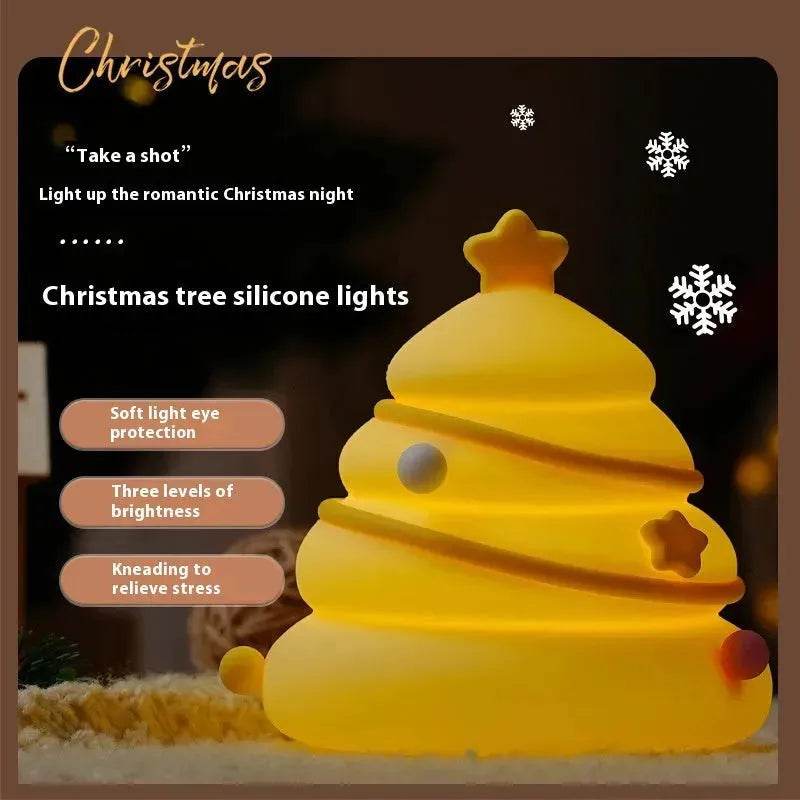 Silicone Christmas Tree Night Lights USB Rechargeable Cute Cartoon Kid Birthday Gifts - EX-STOCK Canada