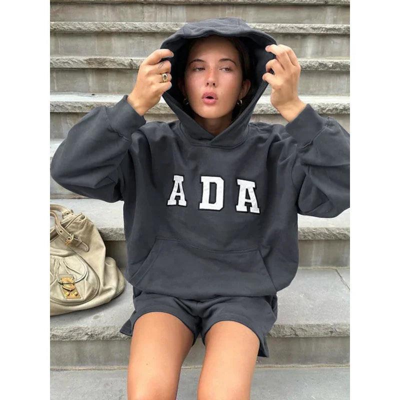 Casual And Versatile Letter Loose Hoodie With Fleece Lining For Women EX-STOCK Canada