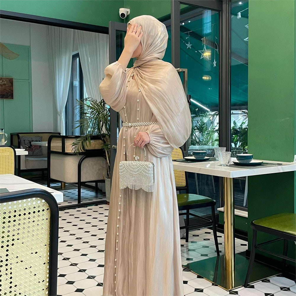 Muslim Clothing Streamer Yarn Three-piece Set Dress - EX-STOCK Canada