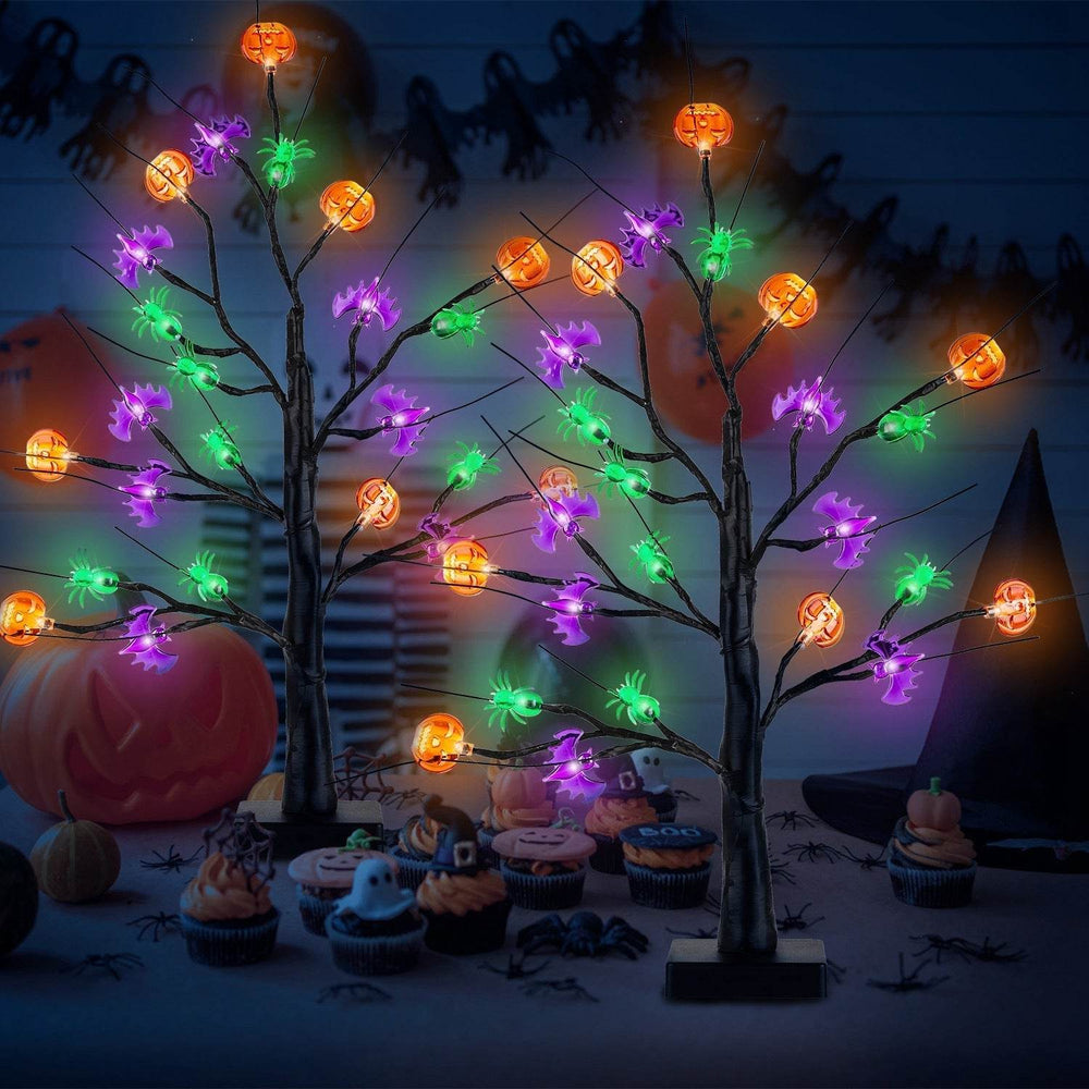2Pack 1.97FT Lighted Halloween Trees Halloween Indoor Decorations Black Halloween Tree Lights With Timer Adjustable Twigs For Tabletop Party - EX-STOCK Canada