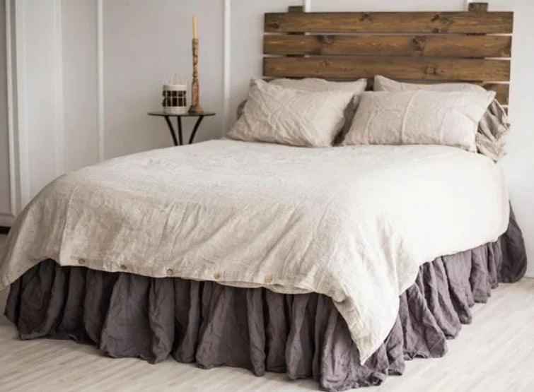 Pure Linen Bed Sheet Duvet Cover Washed Fabric EX-STOCK Canada