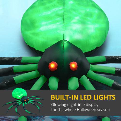 HOMCOM 6 Halloween Inflatable Outdoor Decoration Spider, Blow Up LED Yard Decor For Garden, Lawn, Party, Holiday, Waterproof - EX-STOCK Canada