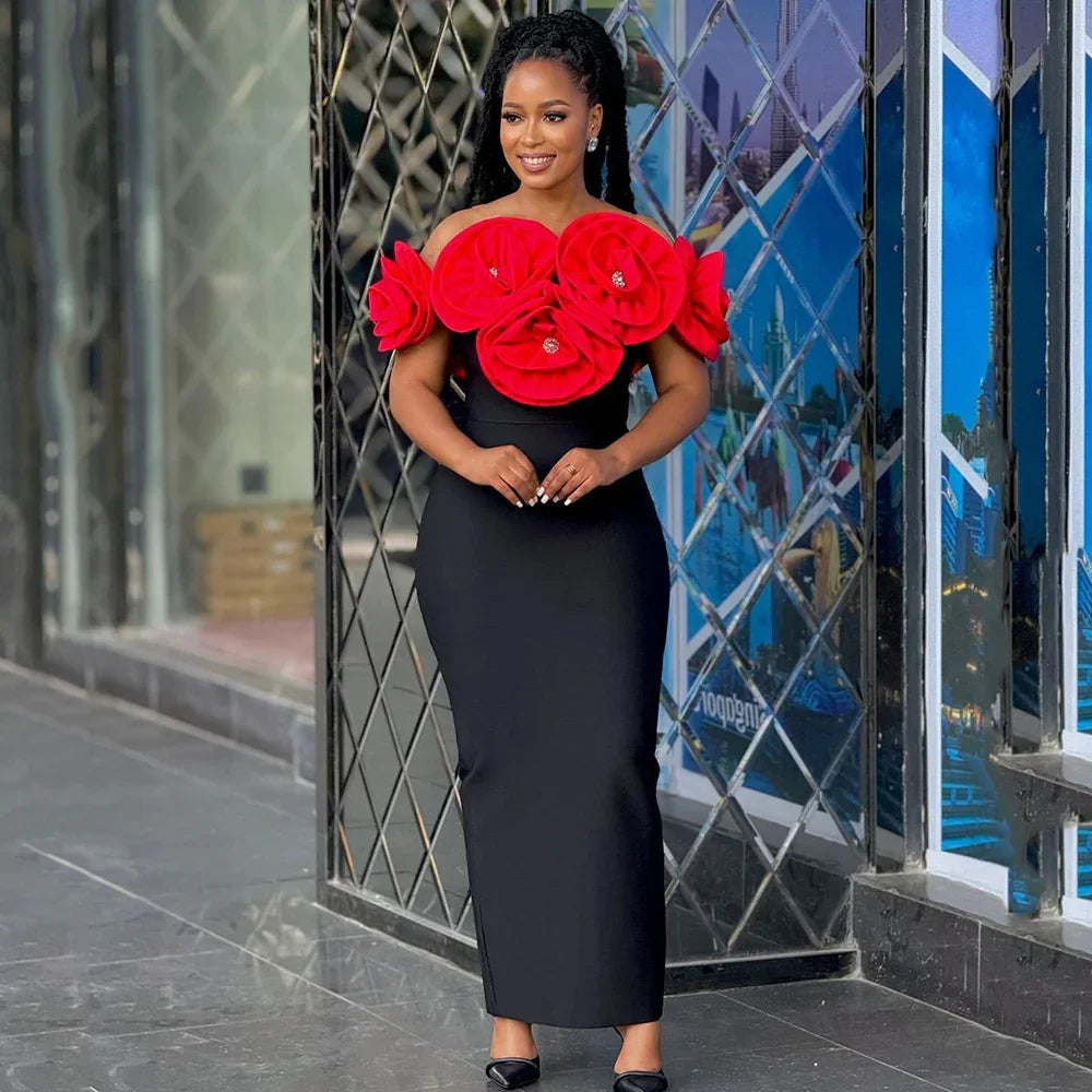 Women's Bandage White Large Flower Dress EX-STOCK Canada