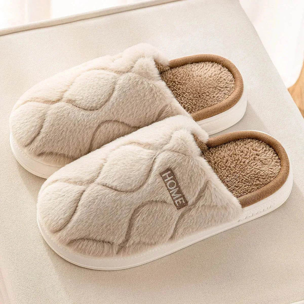 Plush Slippers Winter For Women Indoor Floor Bedroom Home Slipper Warm Solid House Shoes Men Couple - EX-STOCK Canada